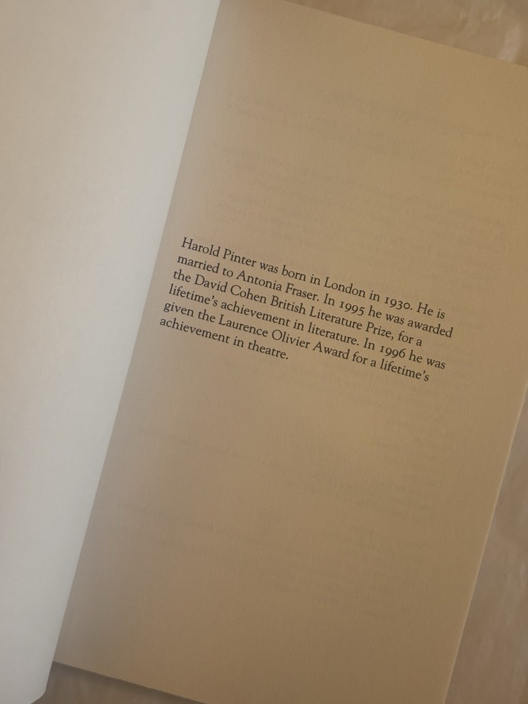 ASHES TO ASHES Harold Pinter - Grove Press SCRIPT