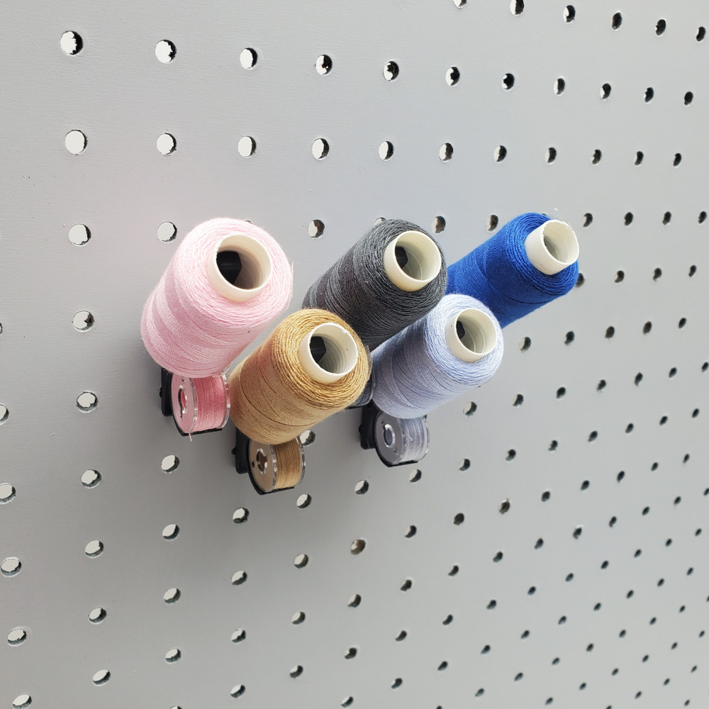 100pk, Thread & Bobbin 1/4" Pegboard Hook, Sewing Spool Organization, Craft Room