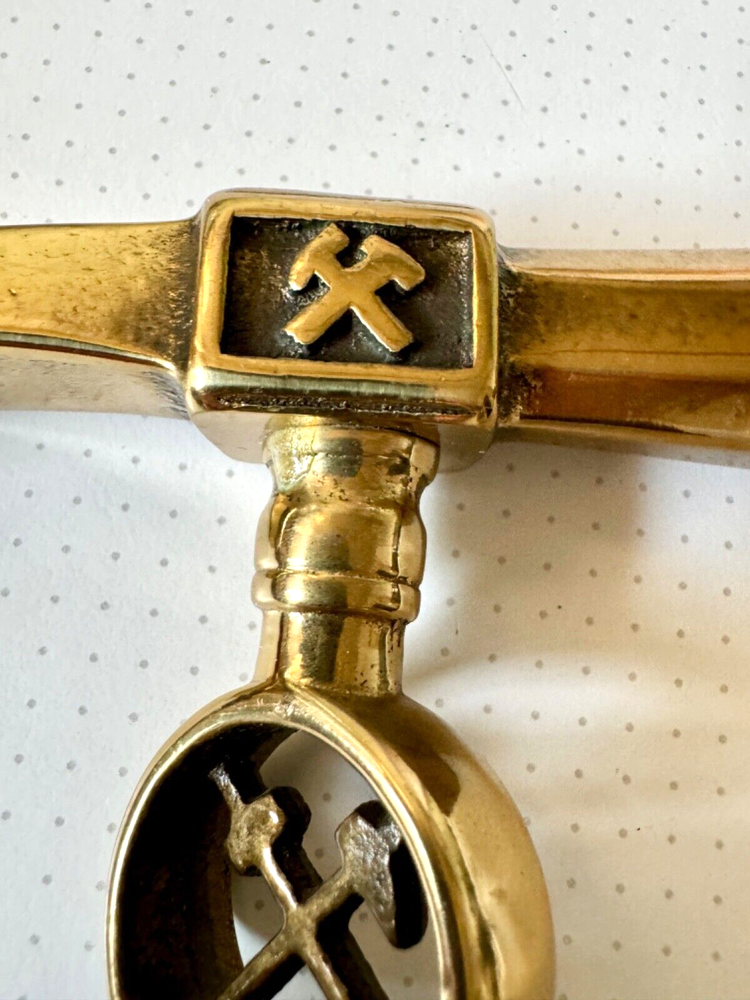Vintage Firemans Solid Brass Claw Hammer Head Cane Handle- Engraved- Unique 50s
