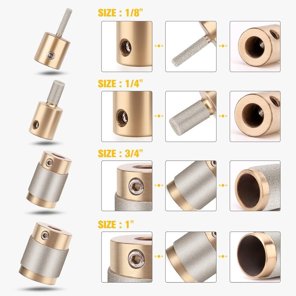 Durable Chrome-Plated Diamond Drill Bits Set - Perfect for DIY Glass Projects