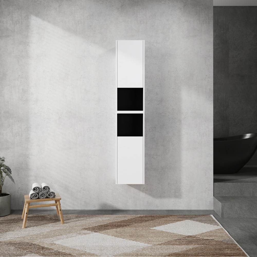 Bathroom Side Cabinet 2 Soft Close Doors Float Mounting Design