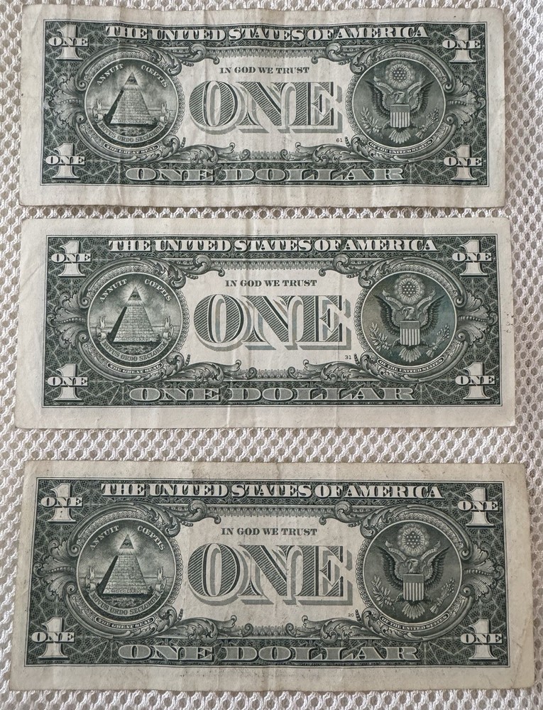 (3) 2017 $1 Error Misaligned/Miscut Notes, One is a Star Note, one w/ Fancy S/N!