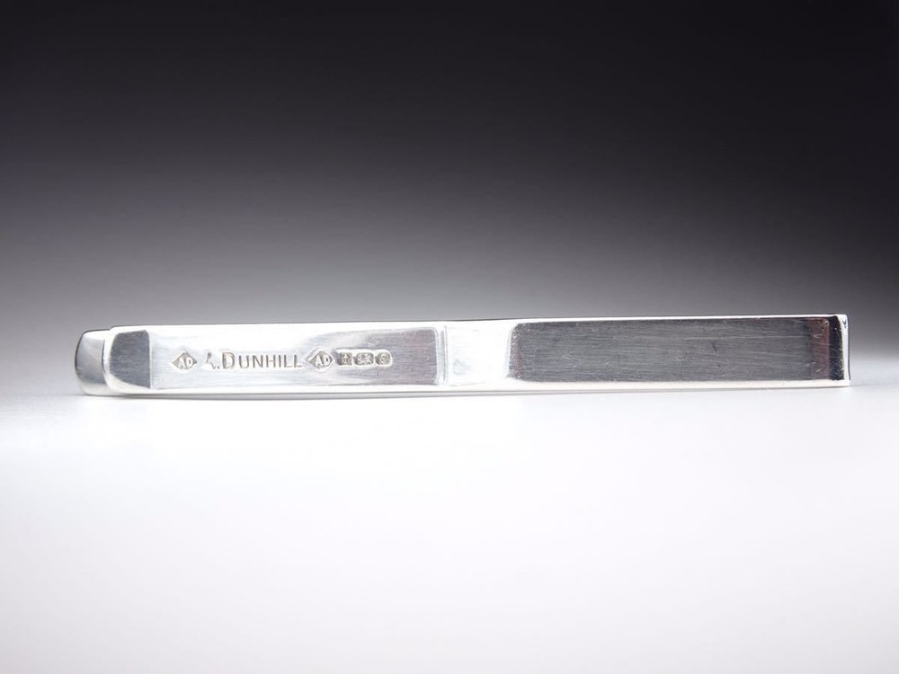 Dunhill Block Check Silver Tie Pin