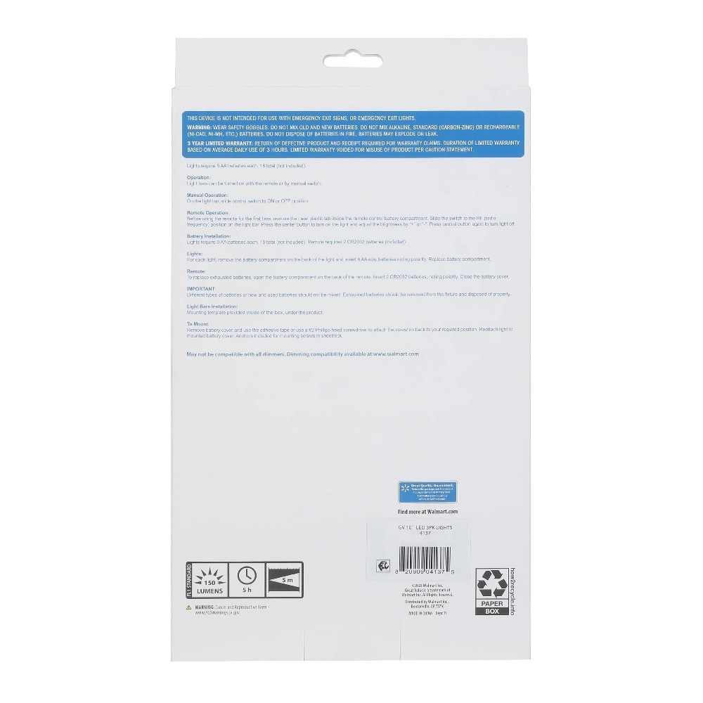10" 3PK Lights, Battery Operated