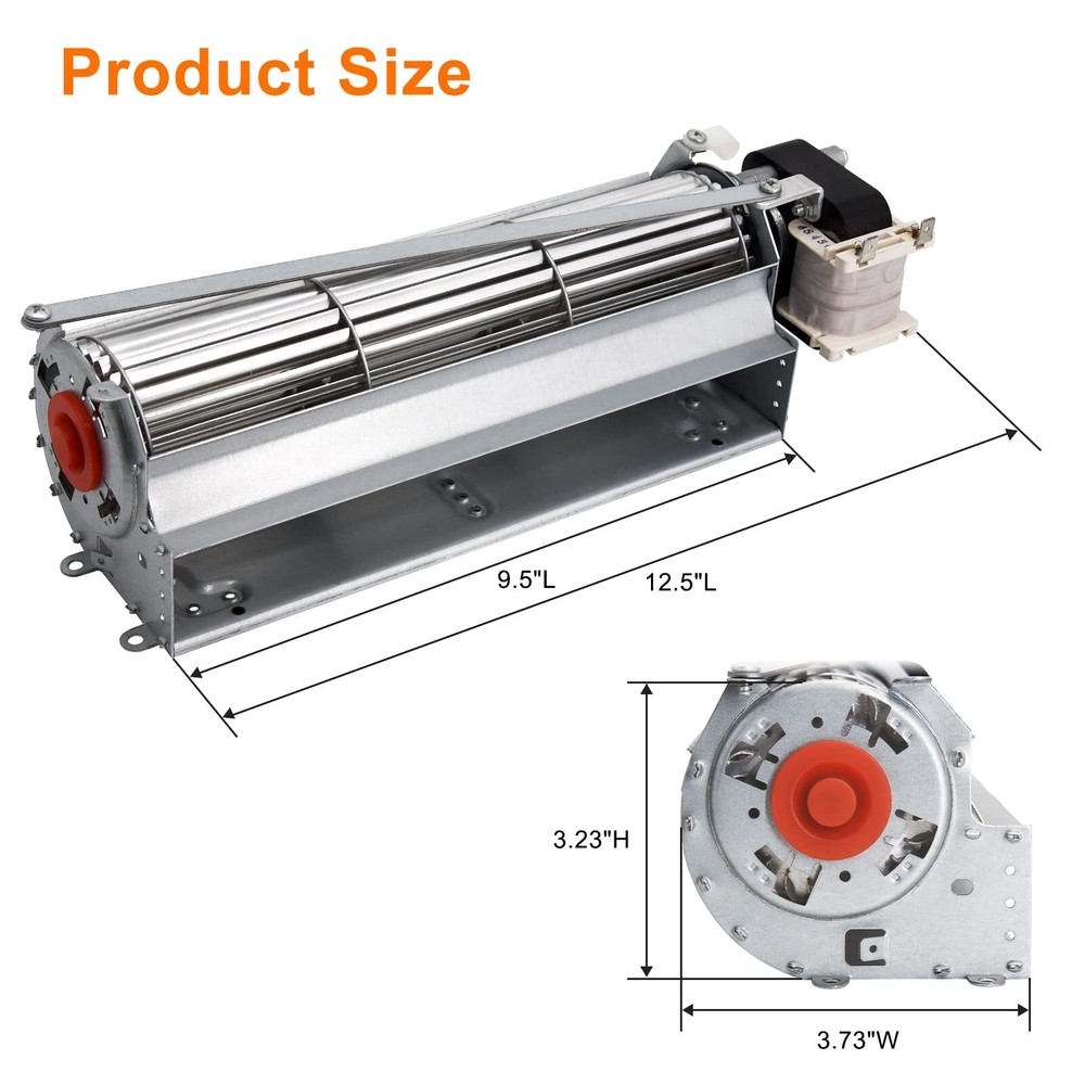 Replacement Fireplace Blower Fan Kit Compatible with Multiple Fireplace Brands
