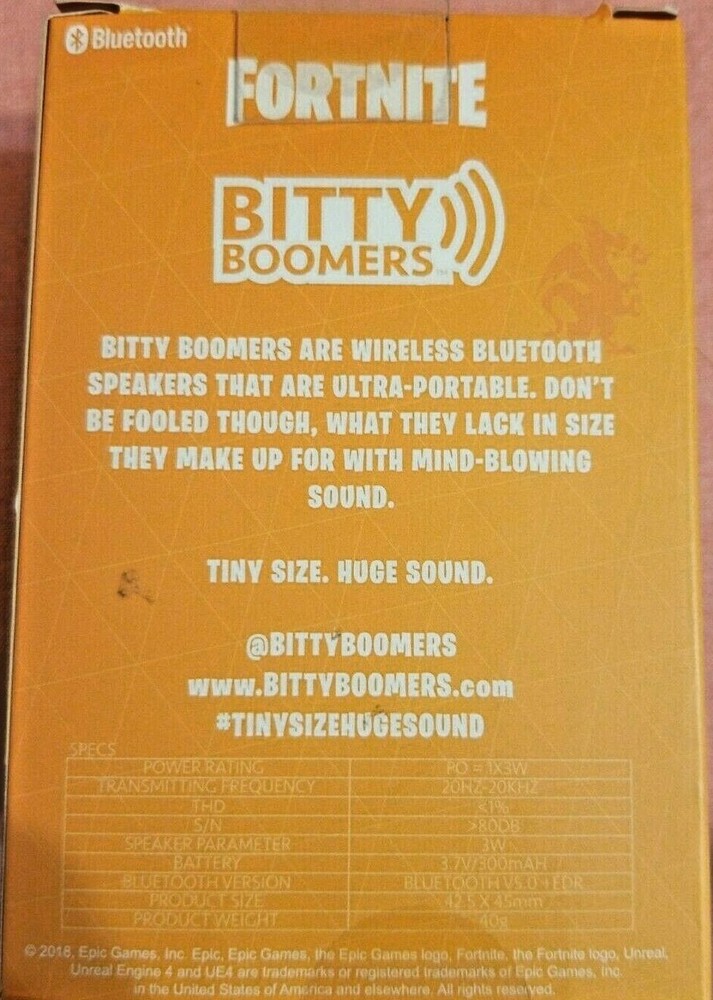 Bitty Boomers Fortnite Black Knight Wireless Bluetooth Speaker NEW