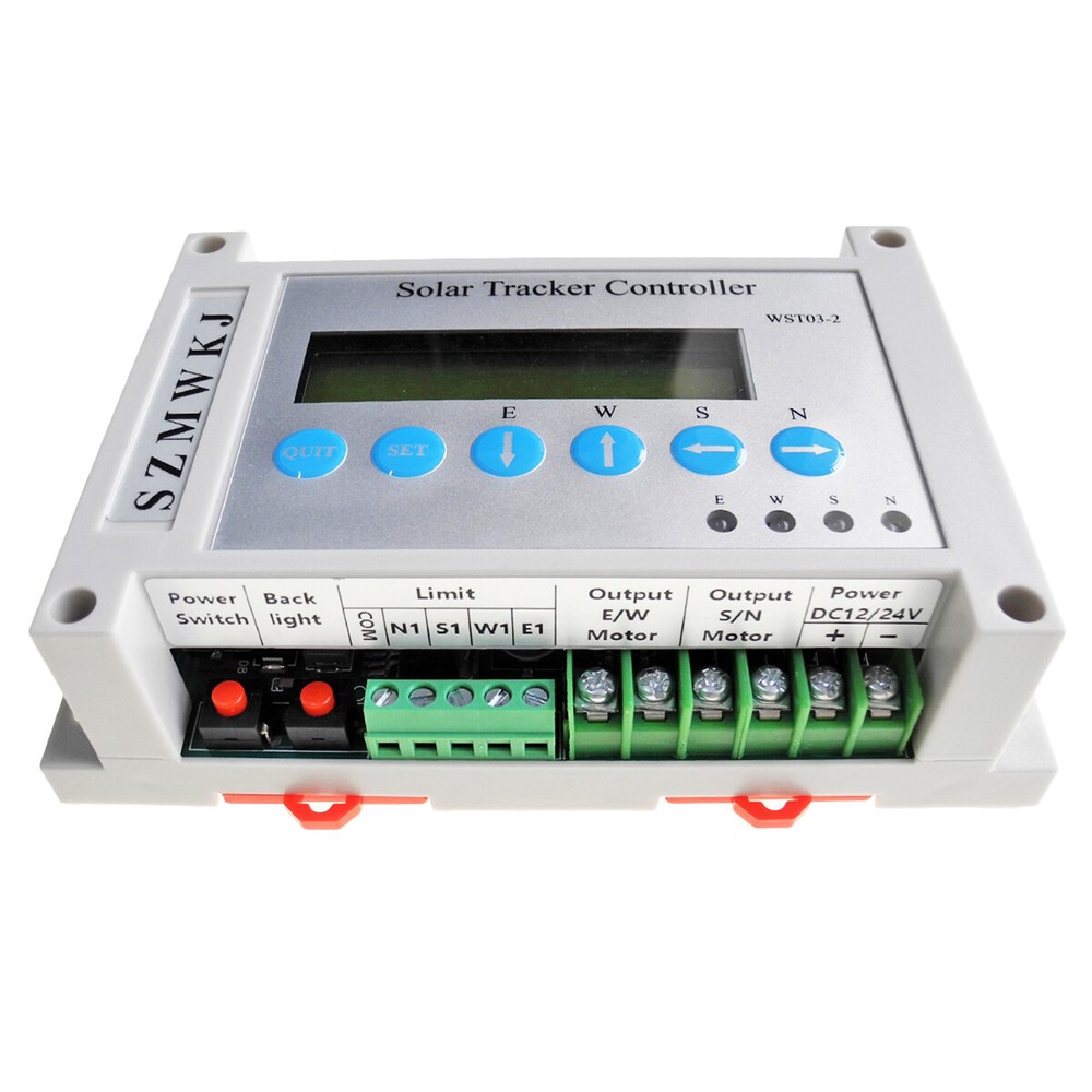 WST03-2 Dual Axis Electric Solar Tracker LCD Controller W/ Anemometer Sun Track