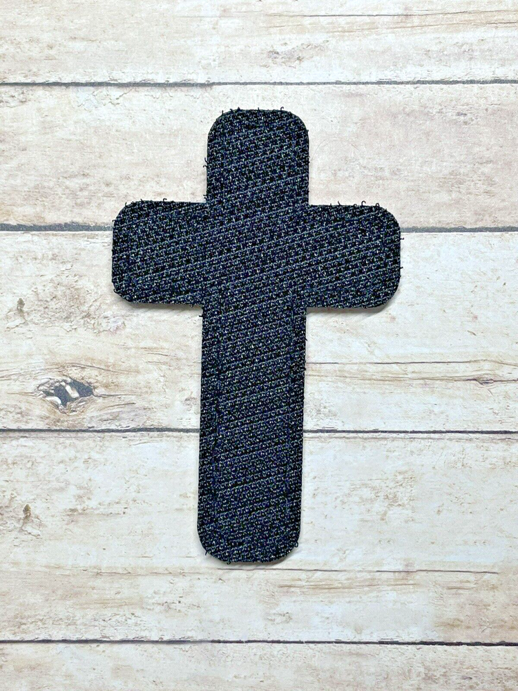 Cross PVC Patch - Tactical Morale Patch - USA Flag Patch -Religious - Hook Back