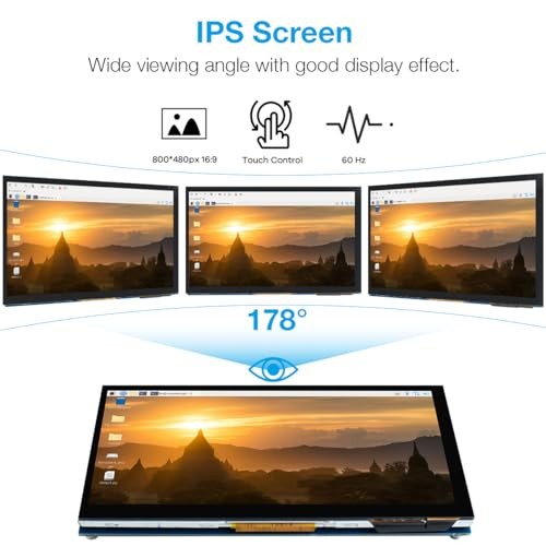 7 Inch Touchscreen IPS DSI Display Compatible with Raspberry Pi 5/4/3, 7 inches