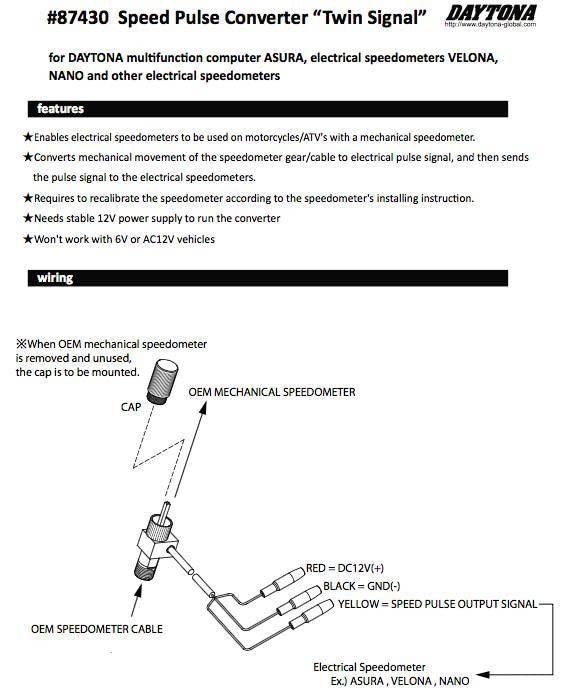 Motorcycle Speedometer Conversion Adapter Convert Mechanical to Electric
