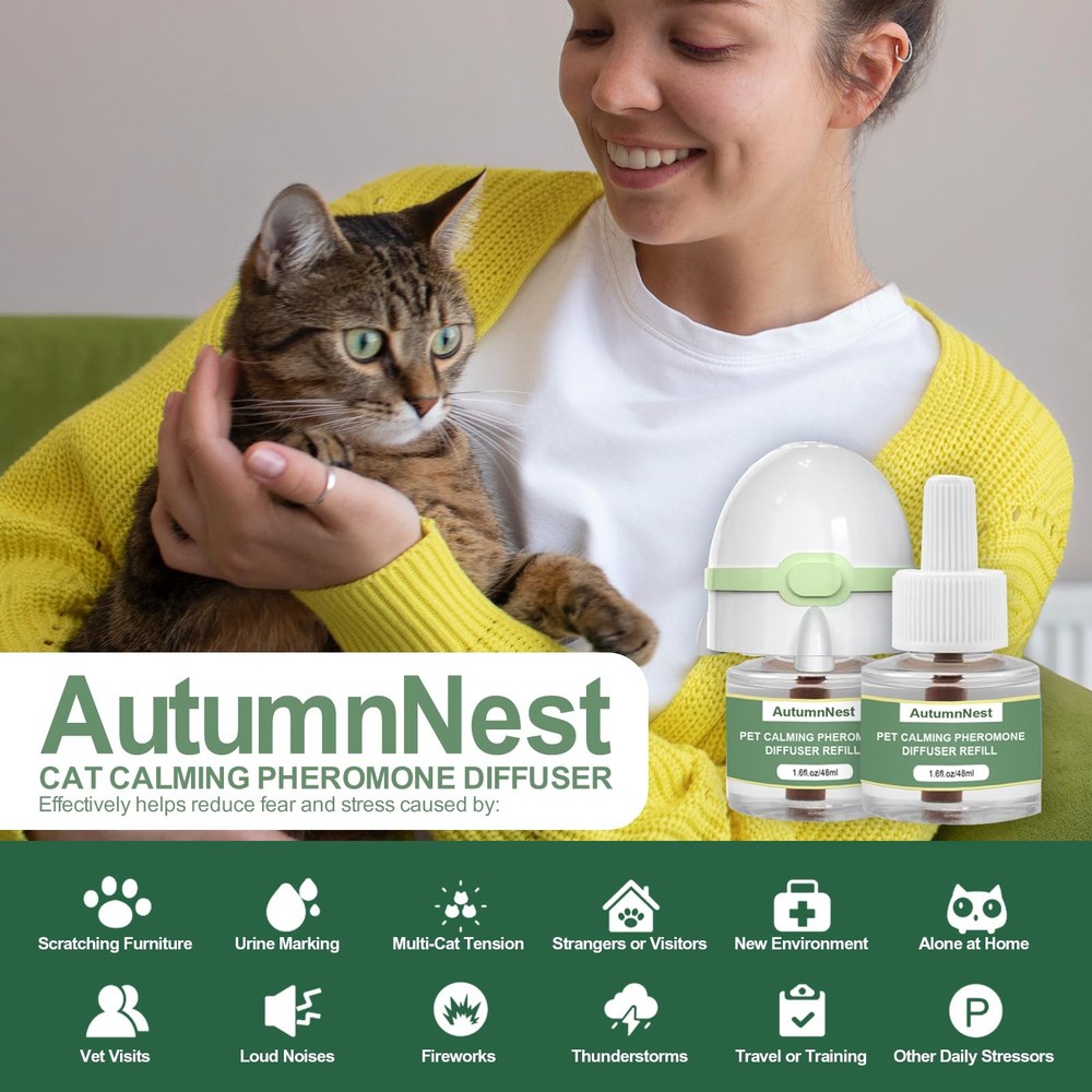 6-in-1 Cat Calming Pheromone Diffuser Kit, Cat Calming Diffuser for Anxiety ,...