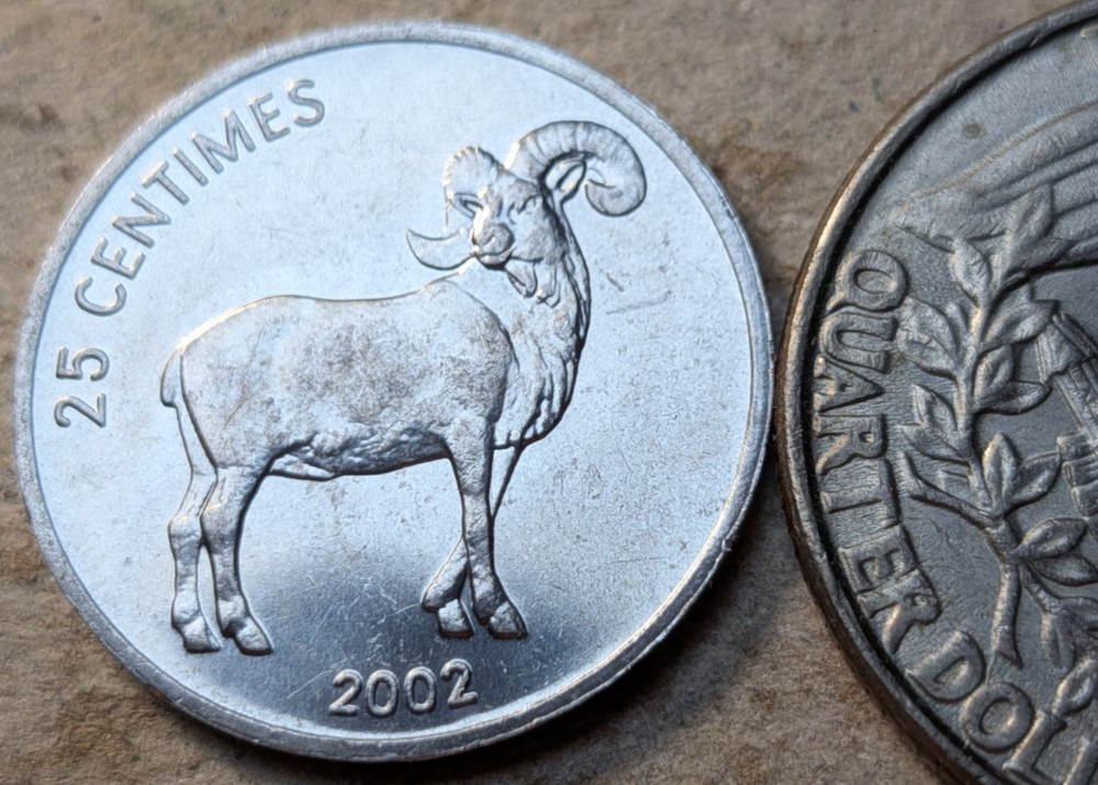 Congo 25 centimes 2002 Ram