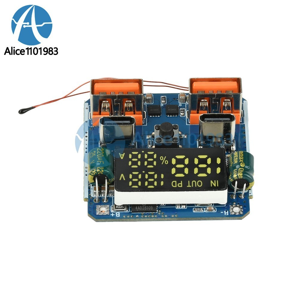 4S PD 100W Bidirectional Fast Charging Module Buck-Boost 20V 5A with Display