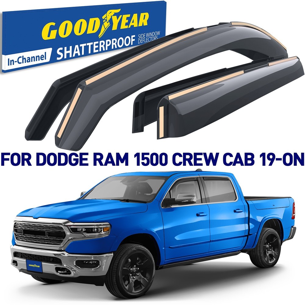 Rain Guards Vent Visors Shade for 2019-2026 Dodge RAM 1500 Crew Cab