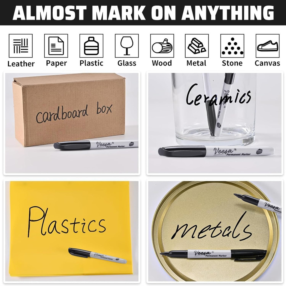 Permanent Markers Black Bulk Fine Point 100 Pack Permanent Marker Set Logistics