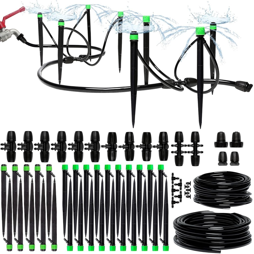 Drip Irrigation System Kit Complete Premium Garden Watering System W/ Adjustable
