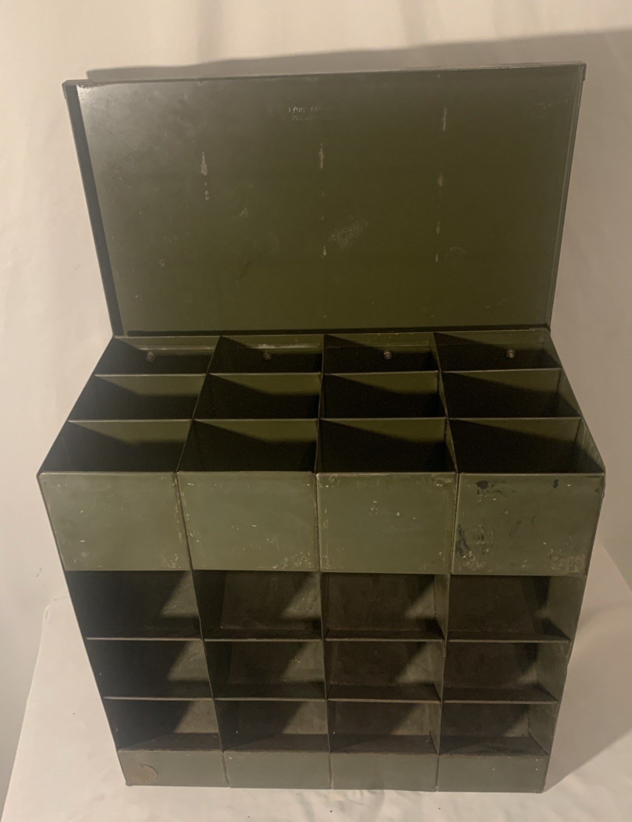 LYON Green Metal Steel Cabinet Parts Bin Tools Organizer Military