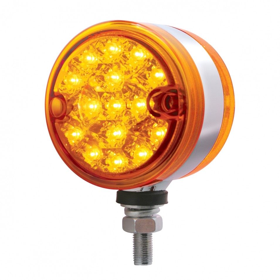 15 LED 3" Dual Function Reflector Double Face Light - Amber LED/Amber Lens