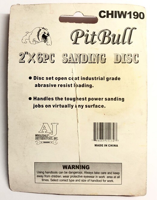 2" 6pc Sanding Disc Set w/ Backing Pad Coarse Discs NEW