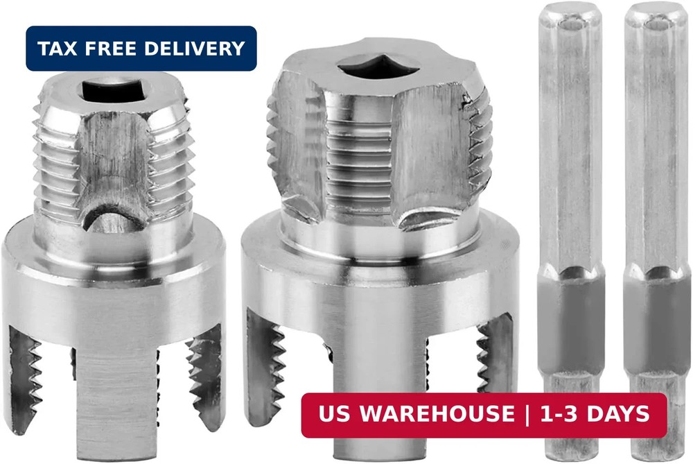 Pipe Threading Tool for Internal & External Threads, 2pcs Dual End 1/2" NPT & 3/