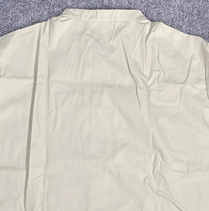 New Chef Chefs Short Sleeve Shirt Button Up Beige Size 4XL