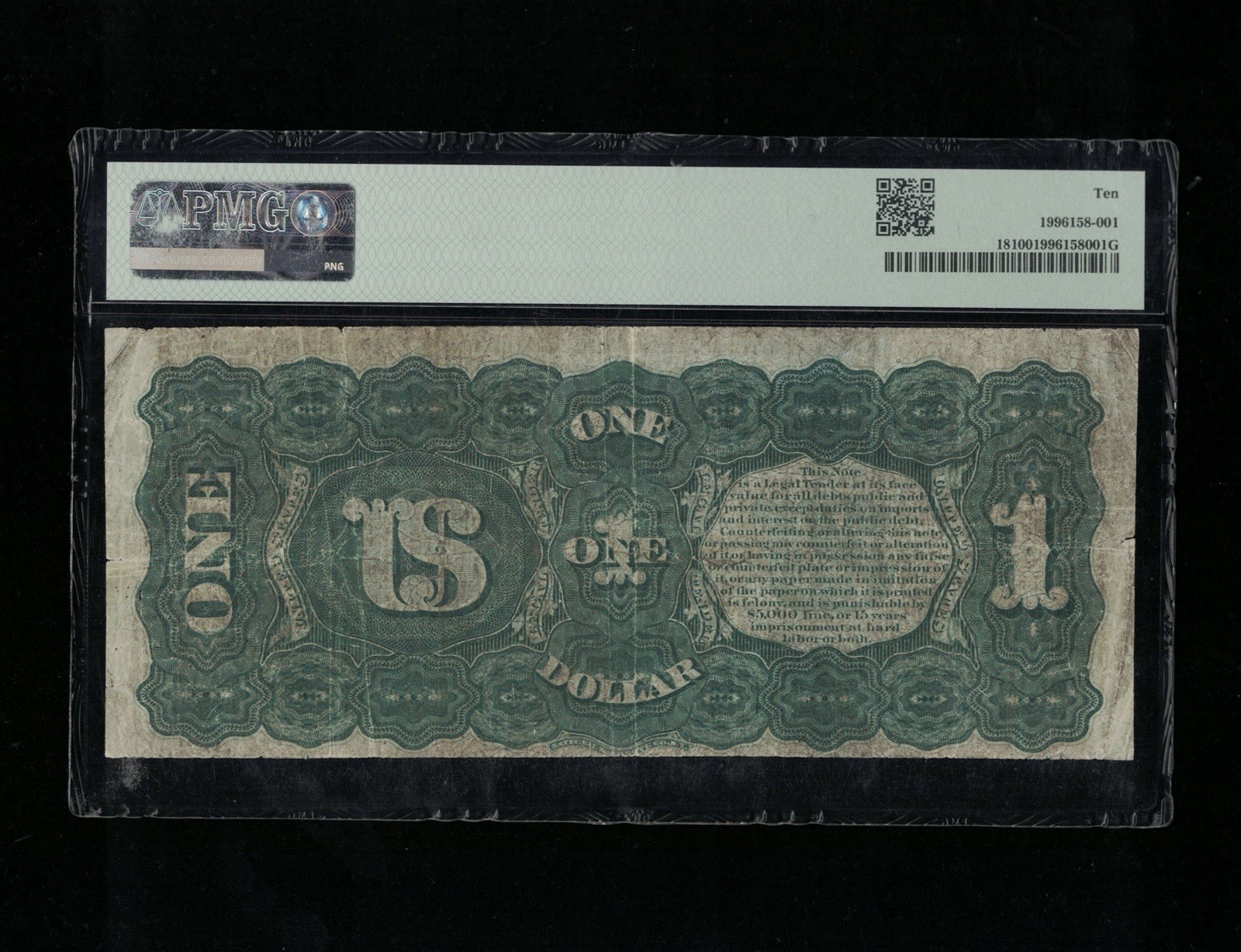 SC 1869 $1 Fr.18 “Rainbow” Legal Tender - Comment Free! PMG 10 Very Good