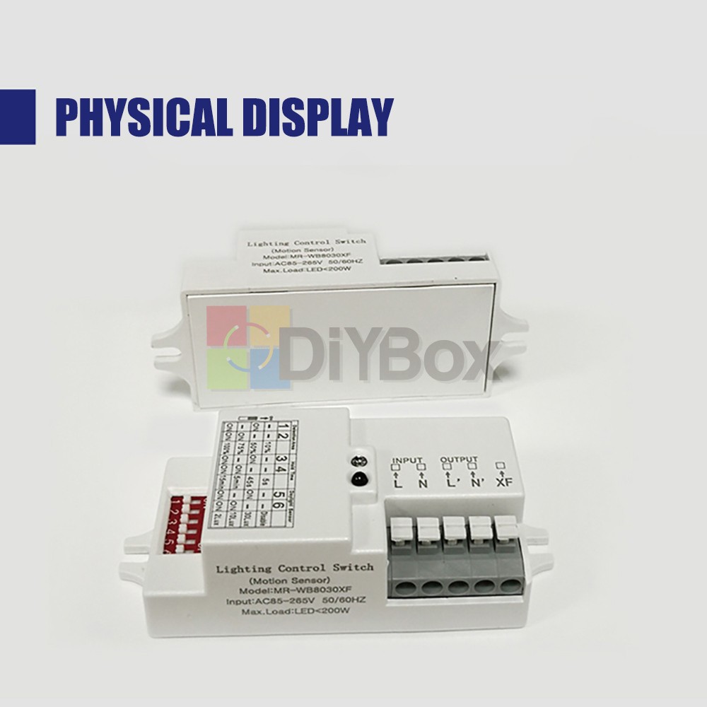 Microwave Radar Motion Sensor Switch Adjust Delay Illuminance Distance 110V–220V