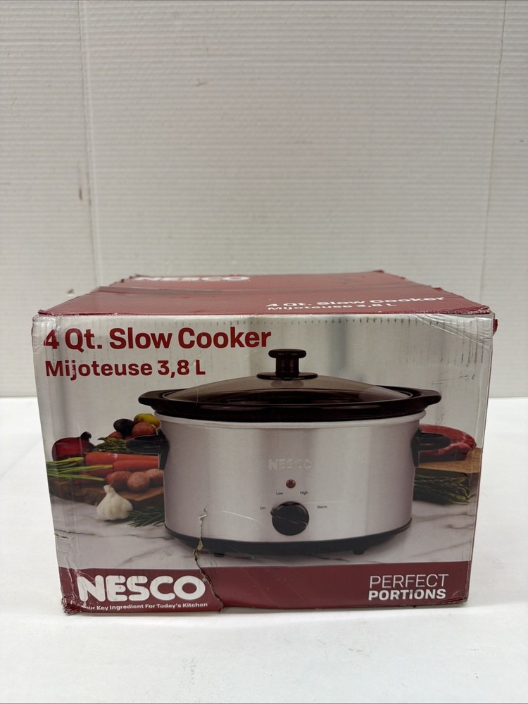 Nesco 4-Quart Slow Cooker | Stainless Steel