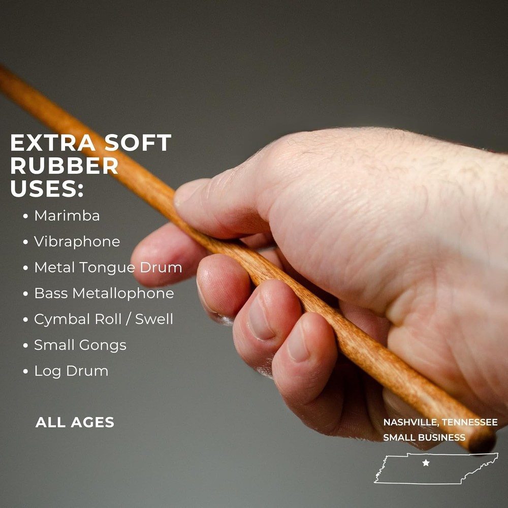 Timber Drum Co. Percussion Mallets — U.S.A. ASSEMBLED — Sticks Single Pair