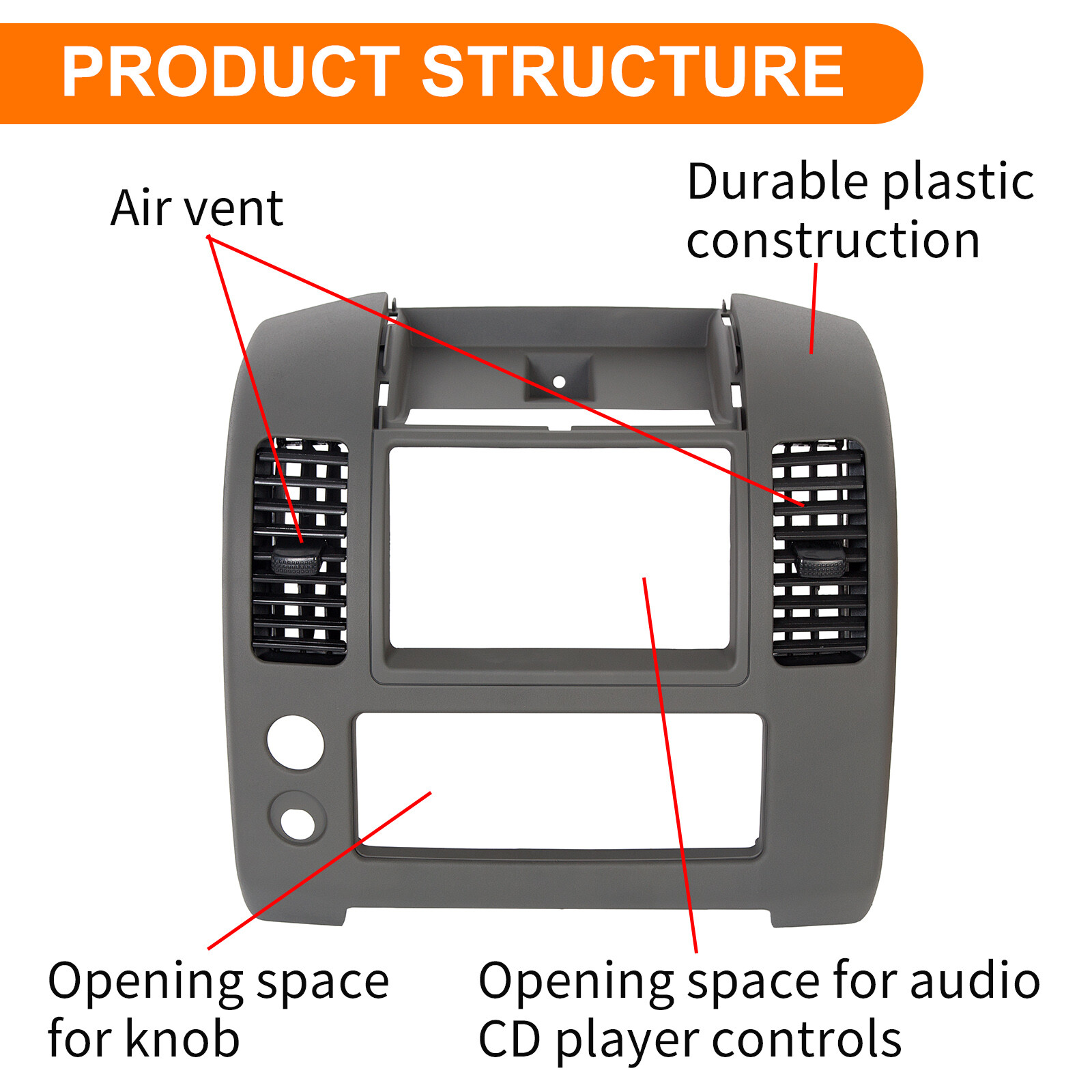 Center Dash Console Bezel Panel Cluster Lid For 2005-2020 06 16 Nissan Frontier
