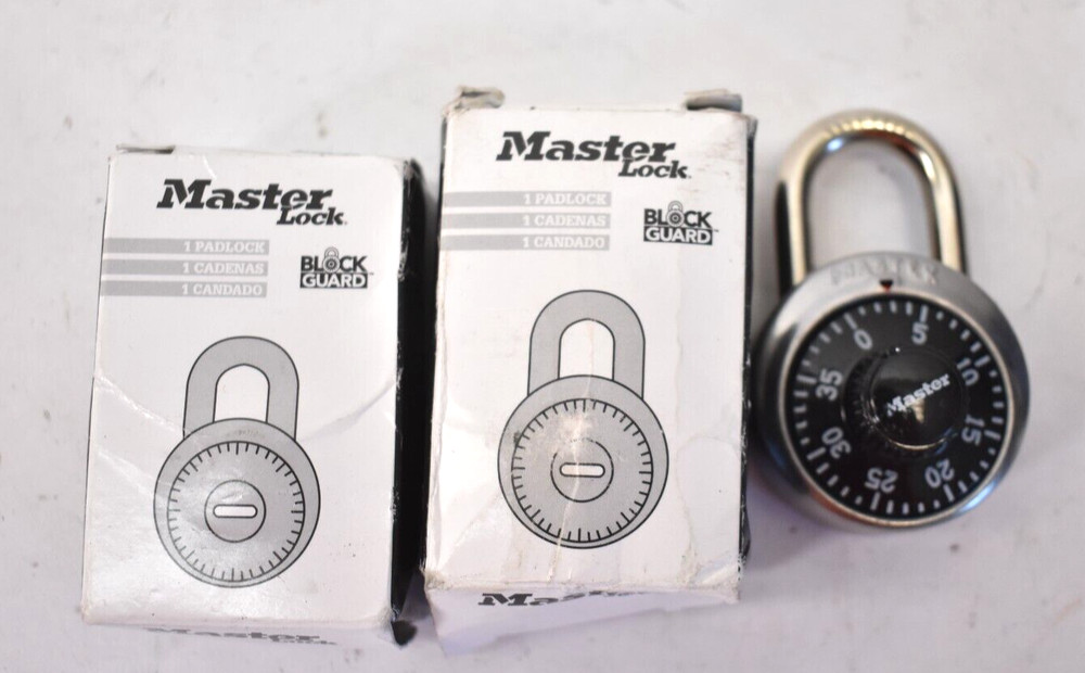 Lot of 2 Master Lock Combination Locks Replacements Security Padlocks Codes