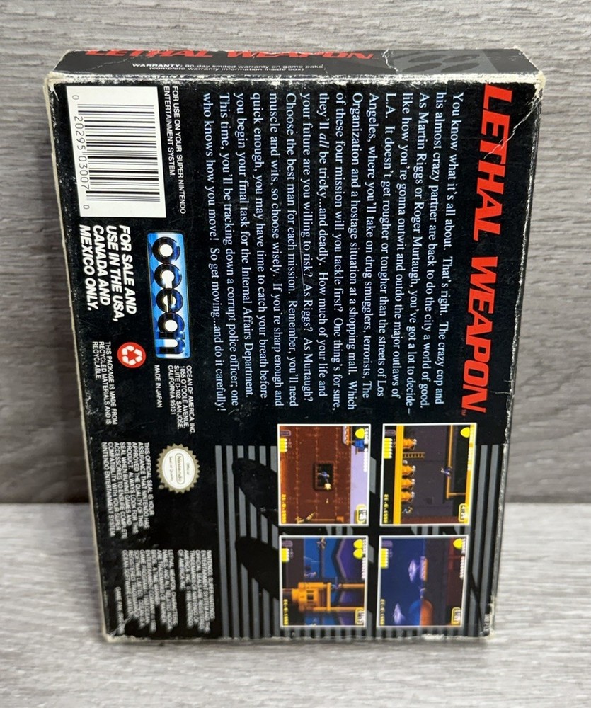 Lethal Weapon (Super Nintendo | SNES) Authentic BOX ONLY