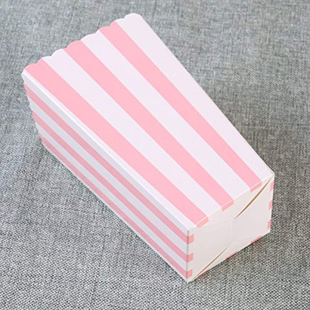 BinaryABC Popcorn Boxes,Stripe Pattern Decorative 24 Count (Pack of 1), Pink