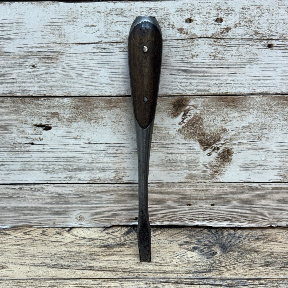 Antique Screwdriver 6" Perfect Wood Handle Old Split Tool Marked GERMANY