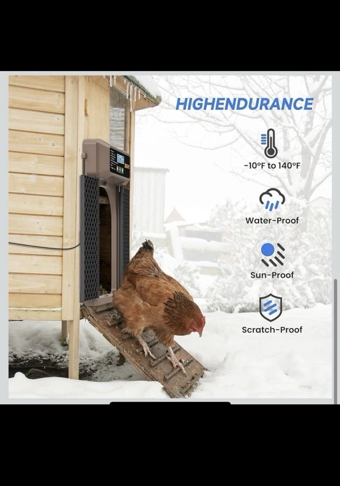 MO2 Automatic Chicken Coop Door Solar Remote Control Waterproof Light Sensor