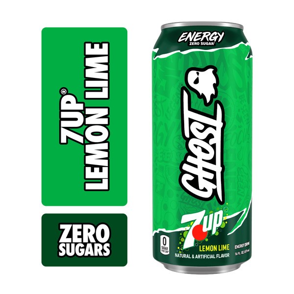 GHOST Energy Ghost Zero Sugar 7UP – 16 fl oz Cans (6 Pack)