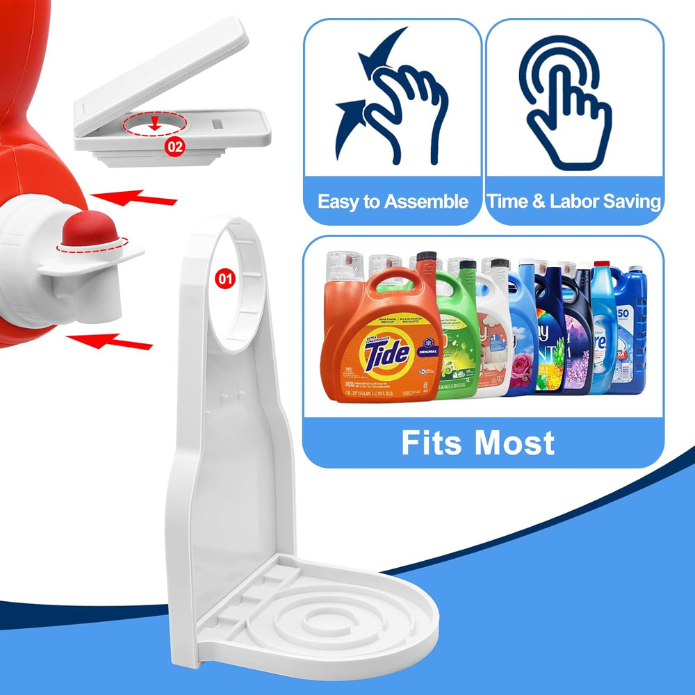 2 Pack Laundry Detergent Dispenser Cup Holder & Nozzle Force-Saving Switch, Soap
