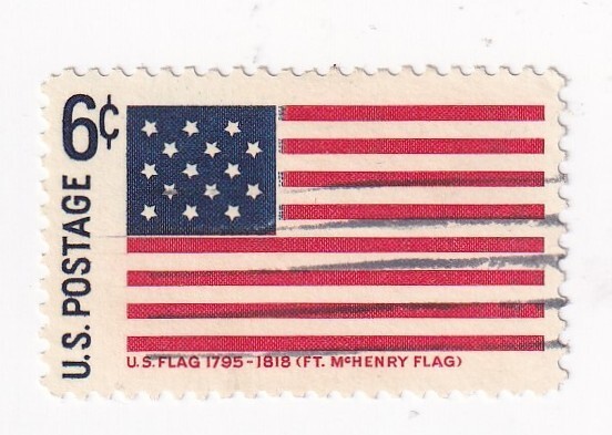 STAMP US SCOTT 1346 "Ft. McHenry Flag" 6 CENT 1968 USED - C