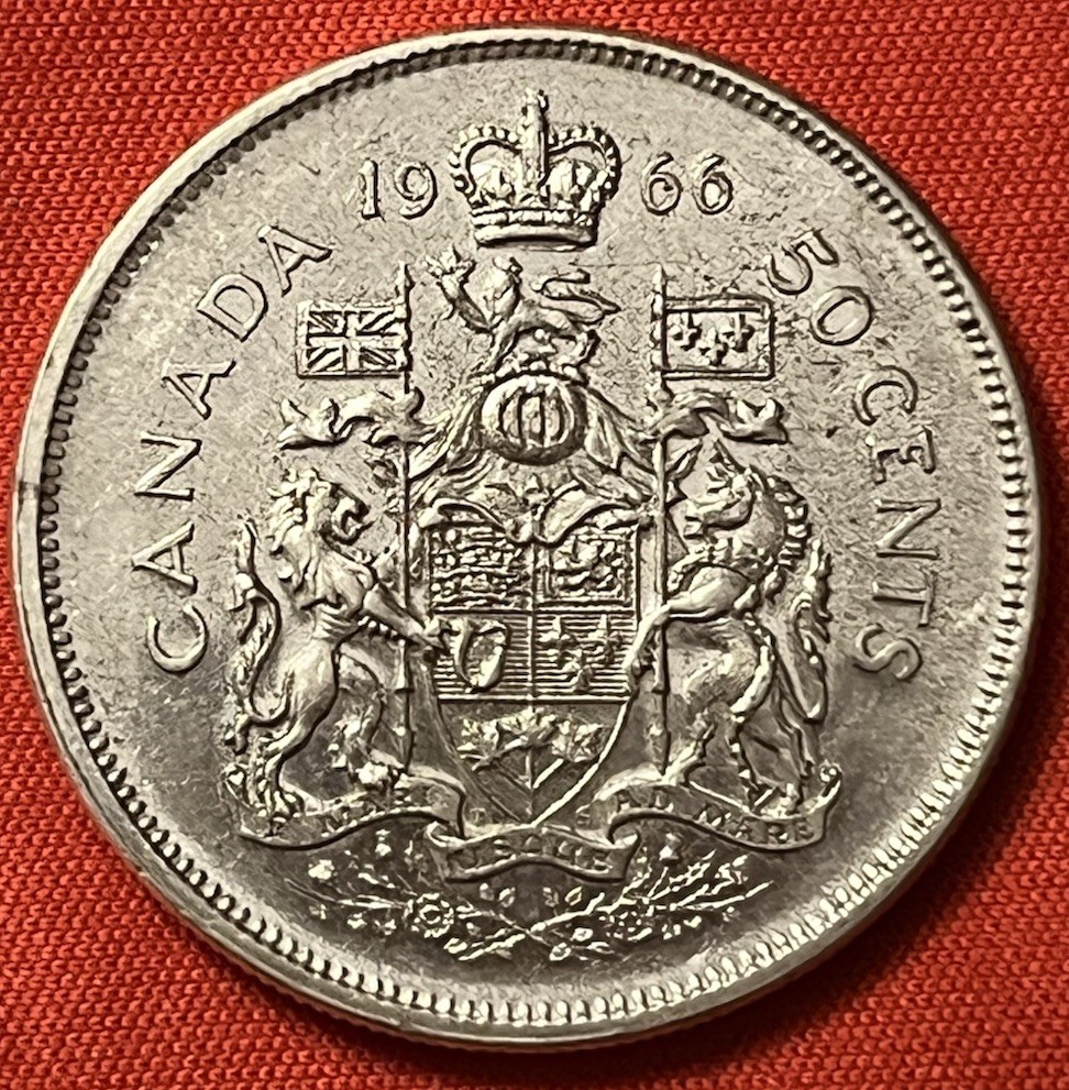 1966 CANADA 50 CENTS- Vintage Silver Coin