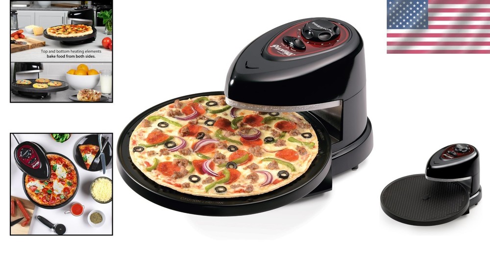 Pizzazz Plus Rotating Pizza Oven - Energy Efficient & Easy to Use, Black