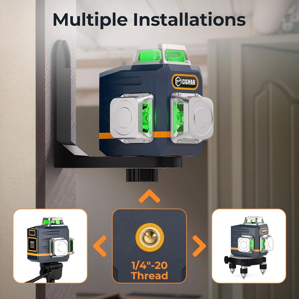 Rechargeable Green Laser Level Tool for Precise Alignment
