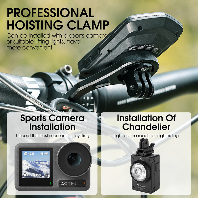 Bicycle GPS Computer Camera Mount Holder for Handlebar Garmin/Bryton/Wahoo