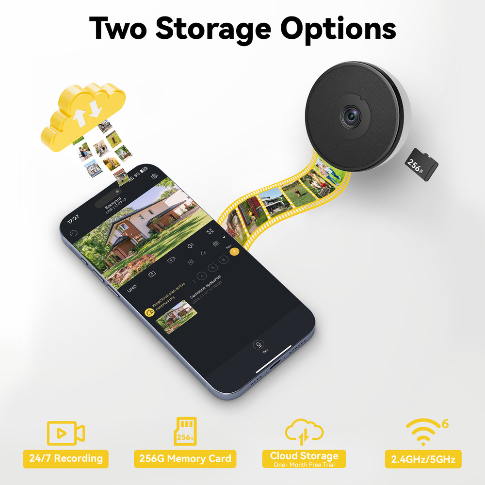 boykeep 4MP Window Camera 5G WIFI Security Camera System Color Night Vision