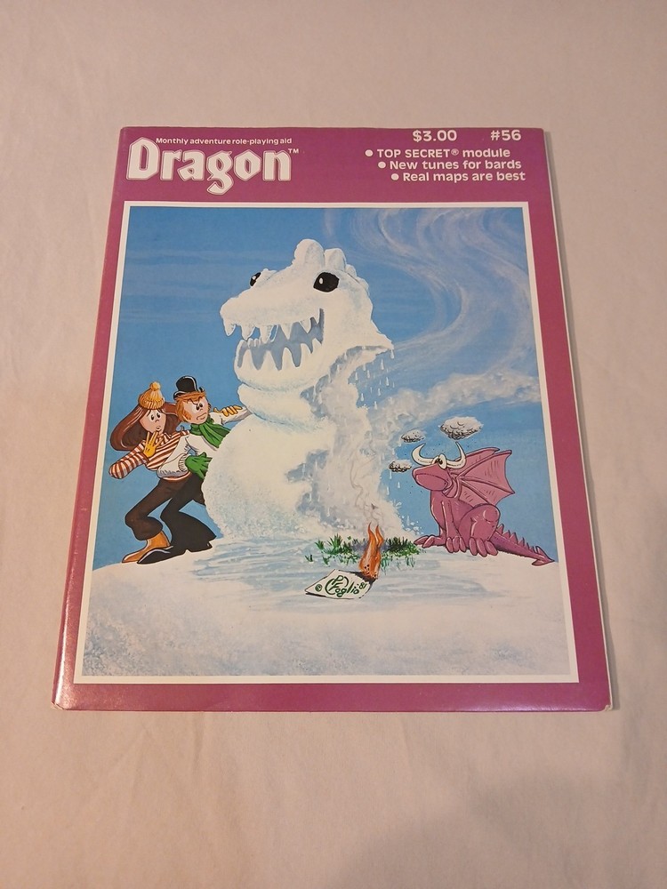 Vintage Dungeons And Dragons Dragon Magazine #56 Module Insert