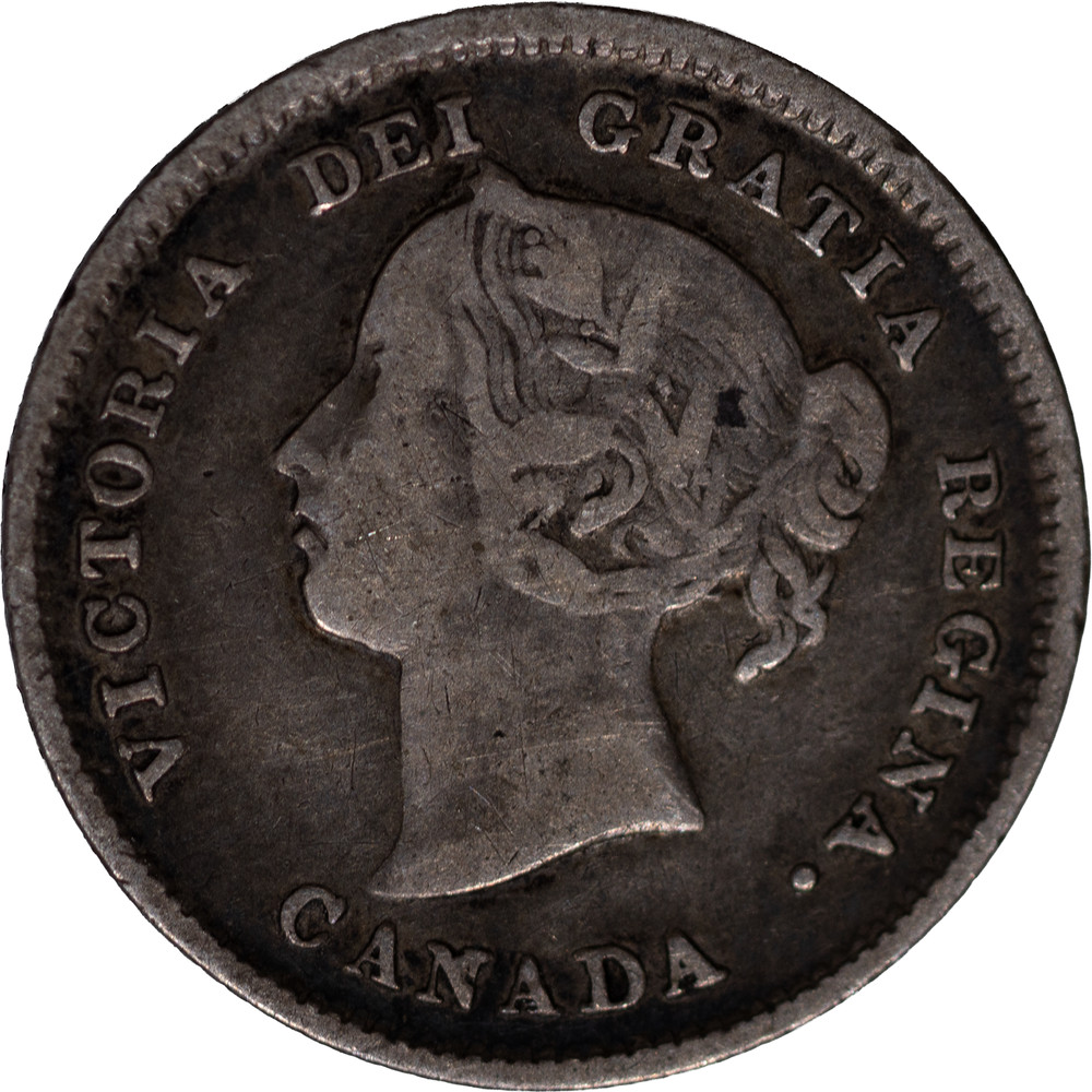1885 5c Canadian Silver Five Cents ~ Circulated