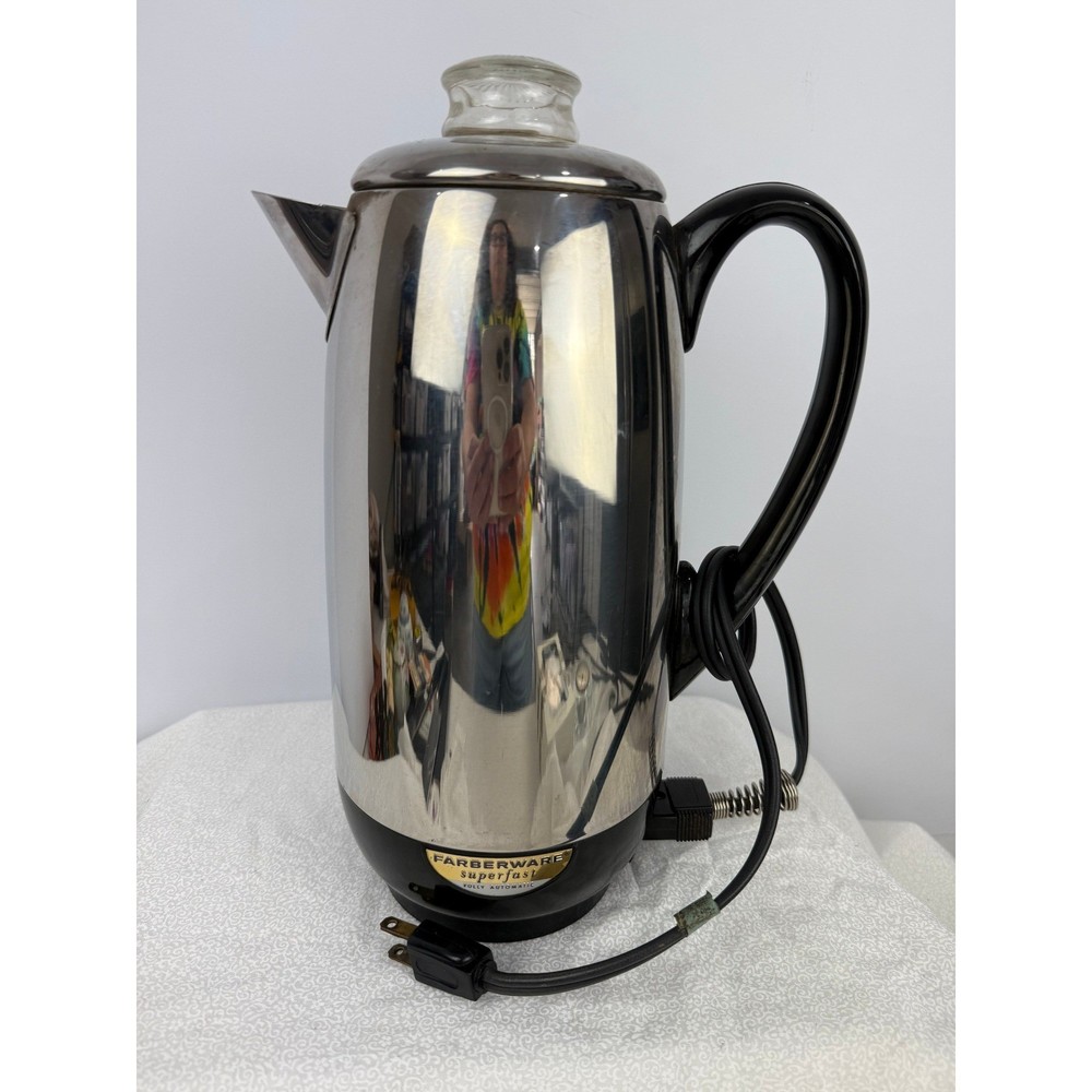 VTG Farberware Superfast Fully Automatic Electric Coffee Percolator SS Perfect