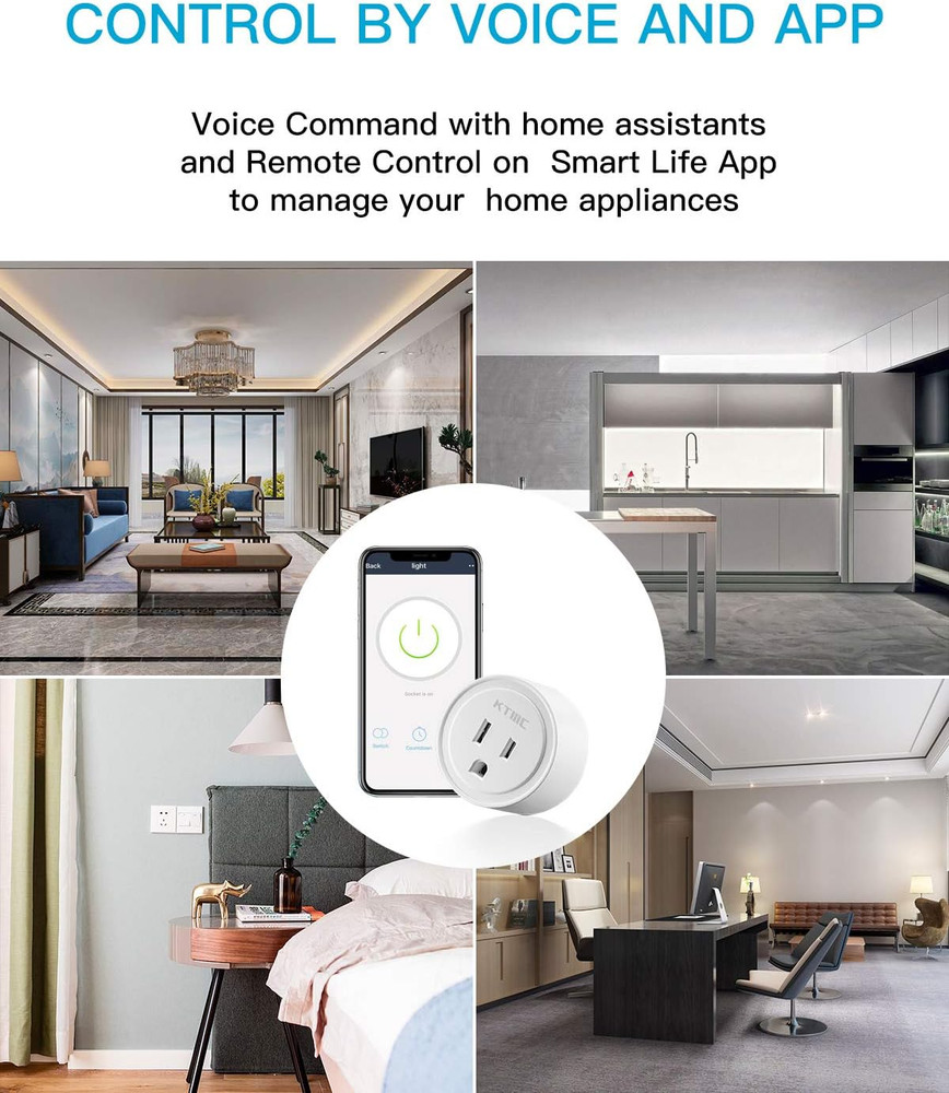 Smart Plug 4 Pack, Alexa & Google Home Compatible, No Hub Required, Remote Contr