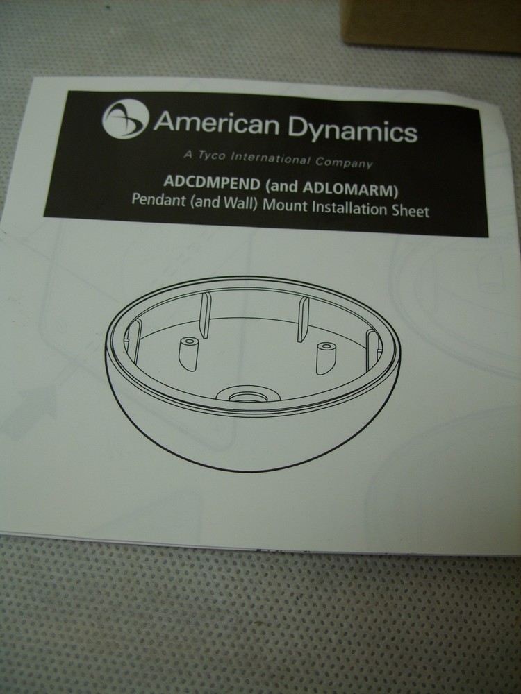 American Dynamics ADCDMPEND Surveillance Camera Pendant Mount BLACK 3/4 Discover
