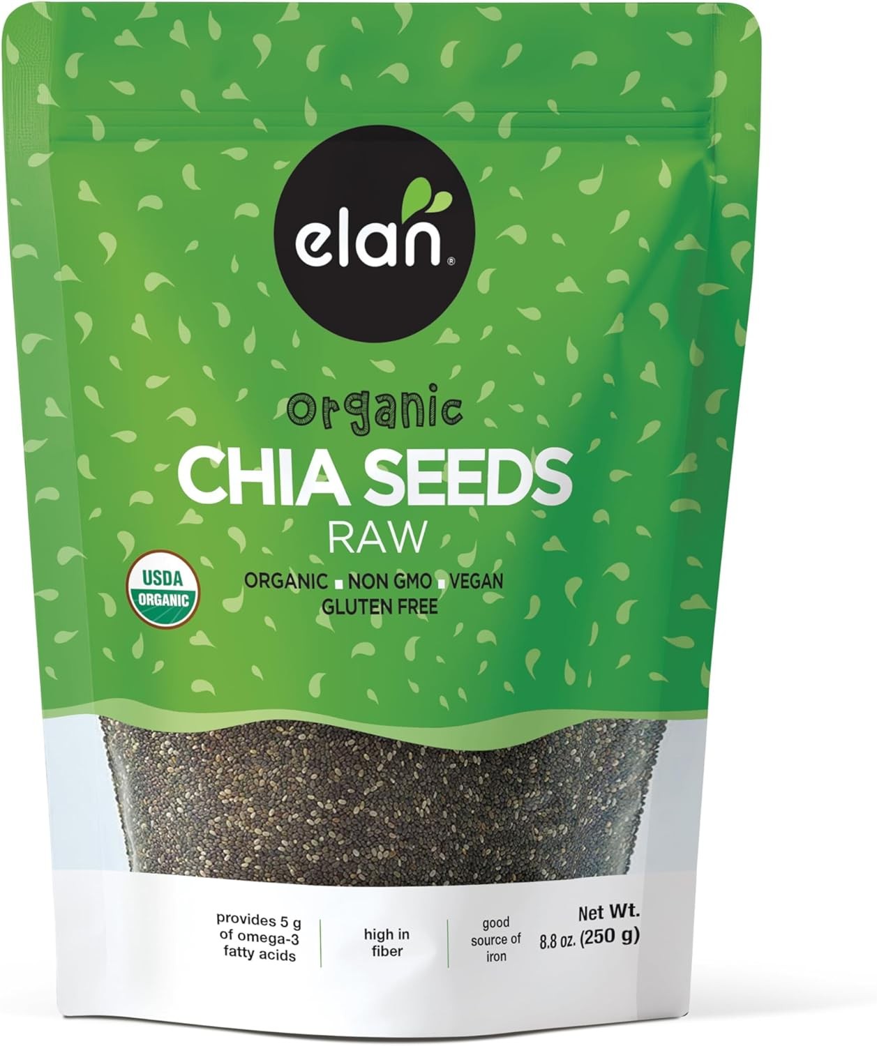 Elan Organic Chia Seeds, Non-GMO, Vegan, Gluten-Free , 8.8 oz