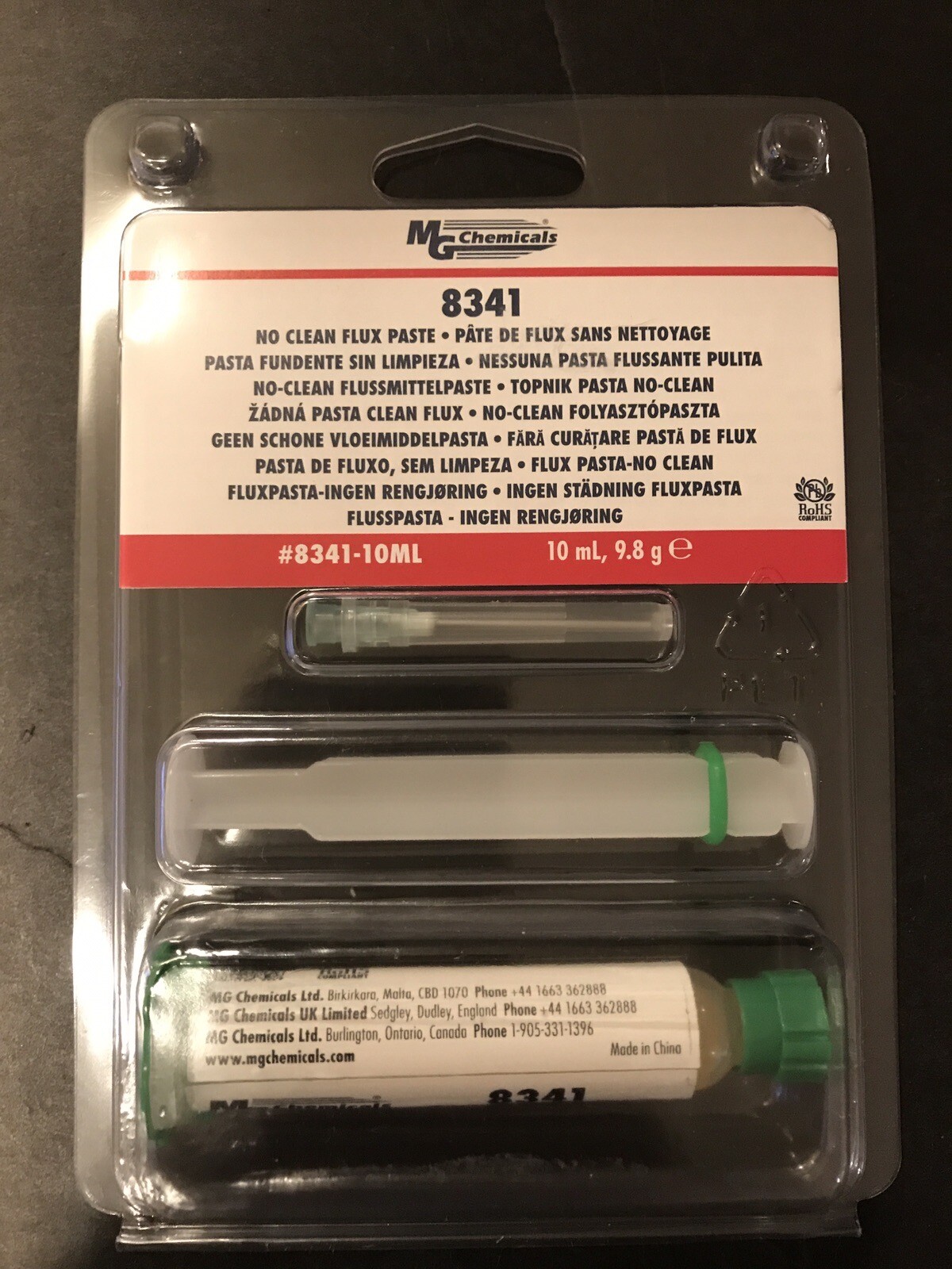 🔥 QTY: 1 ONE MG CHEMICALS 8341 NO CLEAN SOLDERING FLUX PASTE 10 mL SYRINGE NEW